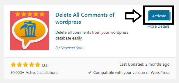 WordPress delete all comments