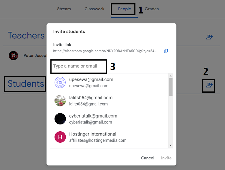 How to invite students to Google Classroom